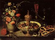 PEETERS, Clara Still life with Vase,jug,and Platter of Dried Fruit France oil painting artist